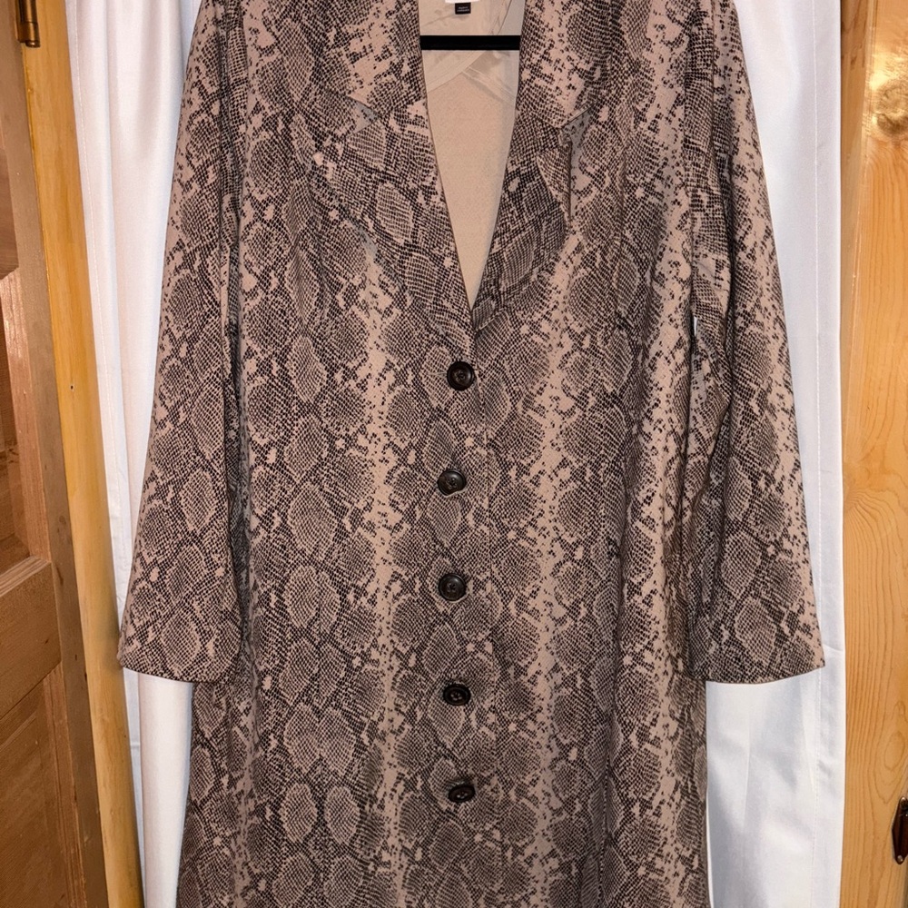 CAbi Beige and Black Snake Print Jacket